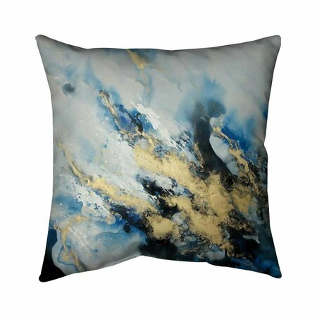 BEGIN HOME DECOR 26 x 26 in. Blue Marble-Double Sided Print Indoor Pillow 5541-2626-AB62